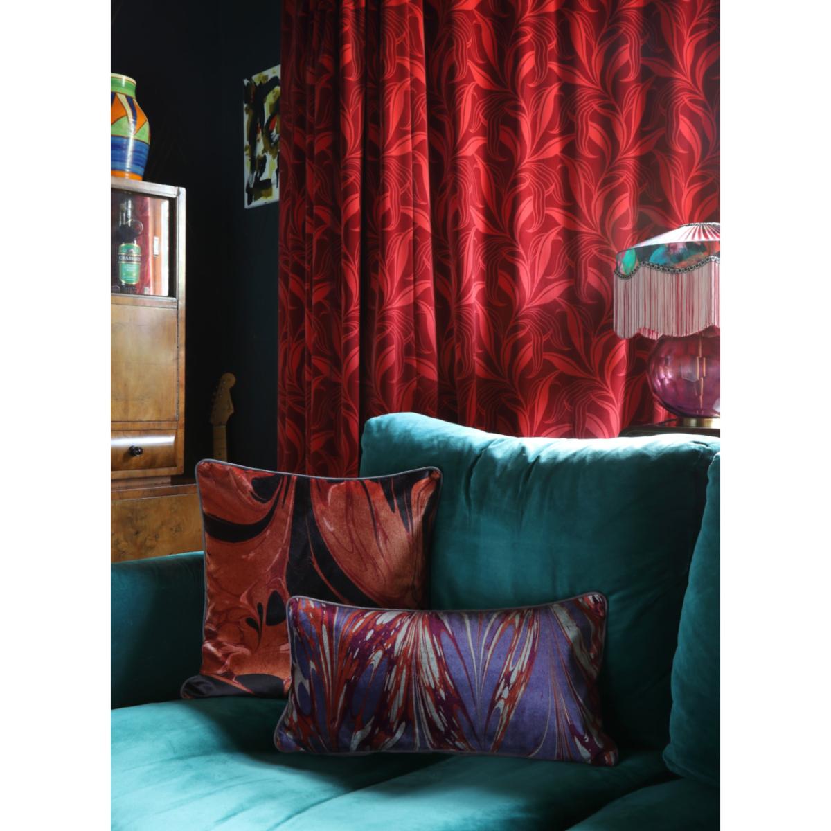 Neutrals / Pink / Purple Jewelled Neptune Oblong Velvet Cushion One Size Susi Bellamy – image 2