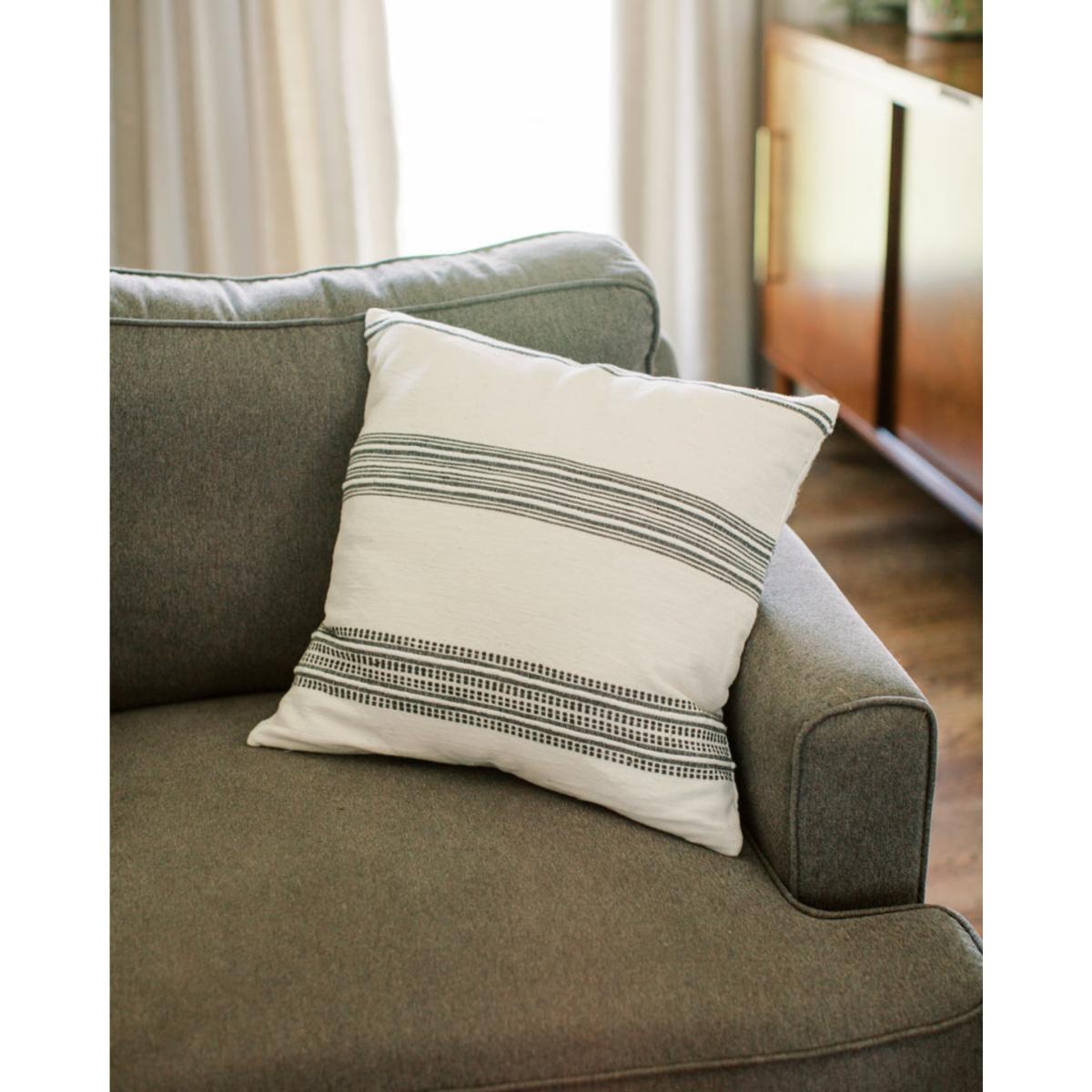 Grey / White Aden Throw Pillow Natural With Grey One Size Acacia Creations – image 5