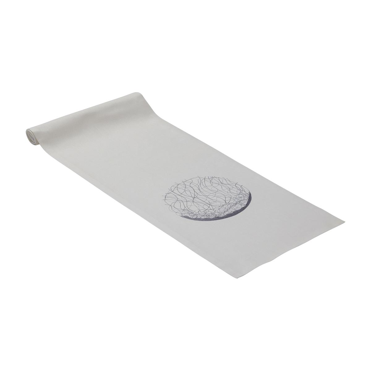White Ripcurl Tablerunner Cream Irish Linen House