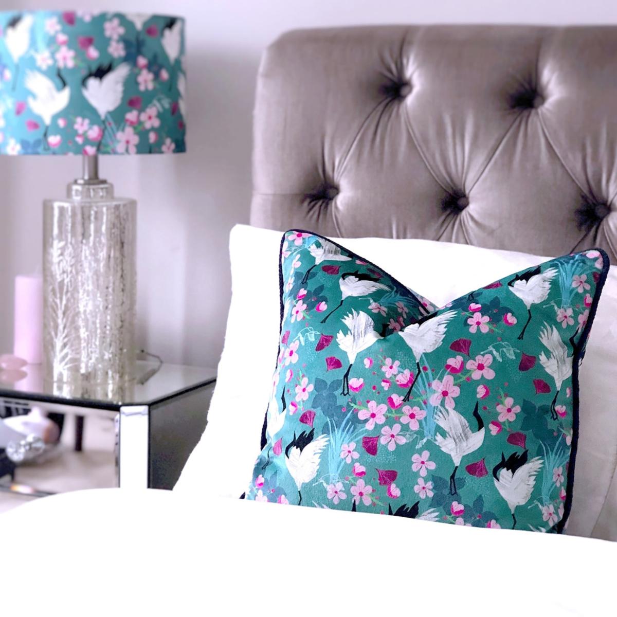 Crane & Blossom Velvet Cushion Amanda West – image 2