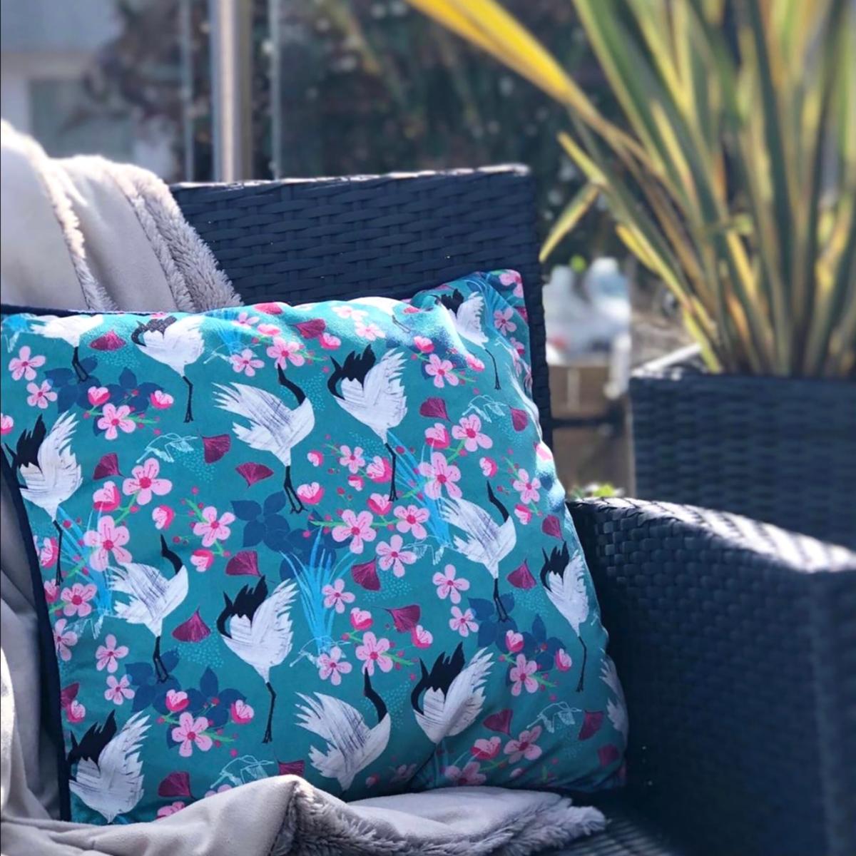 Crane & Blossom Velvet Cushion Amanda West – image 3