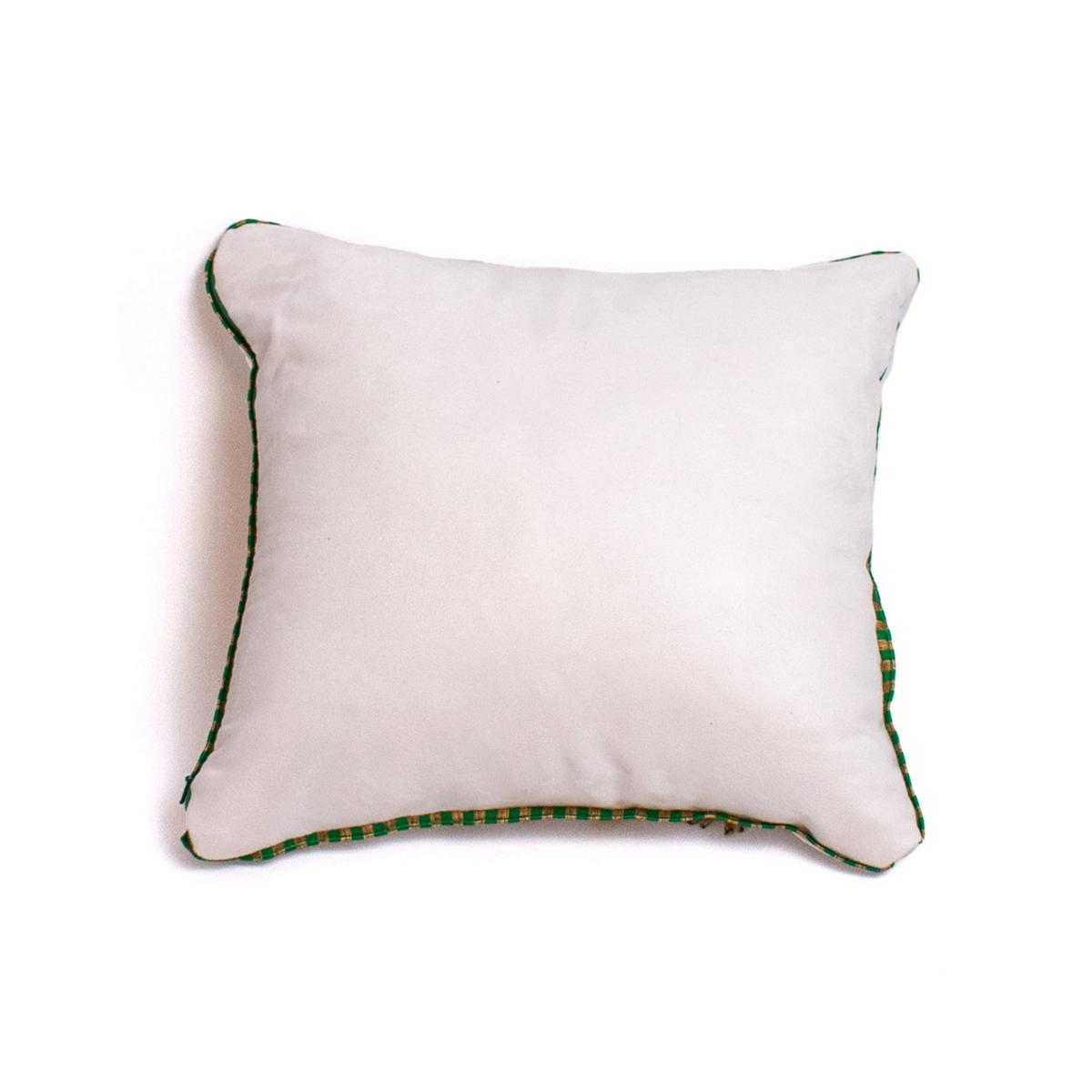 White / Gold White Suede Ramadan Decorative Cushion With Hamsa And Gold Beaded Evil Eye And Gold Stars One Size Janara Jones – image 3