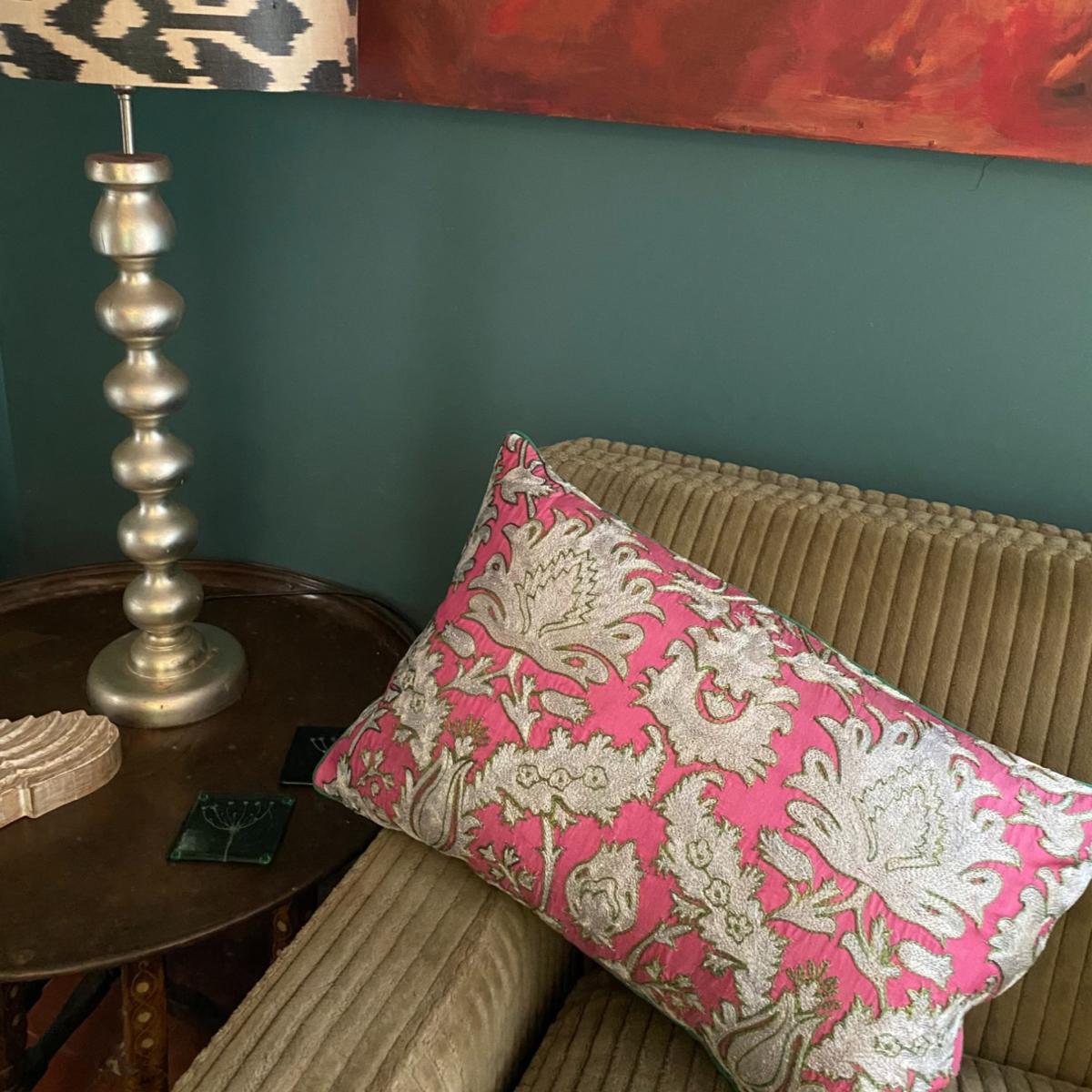 Pink / Purple Suzani & Ikat Cushion Punica – image 3