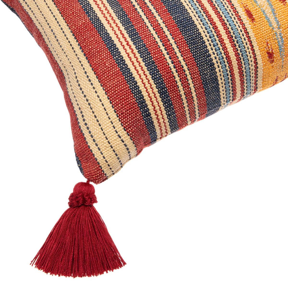 Red / Neutrals / Blue Neyshabour Rectangular Cushion By Mindthegap – image 3