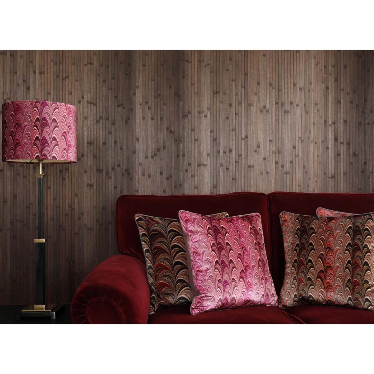 Black / Pink / Purple Orchid Fine Comb Velvet Cushion Susi Bellamy – image 3