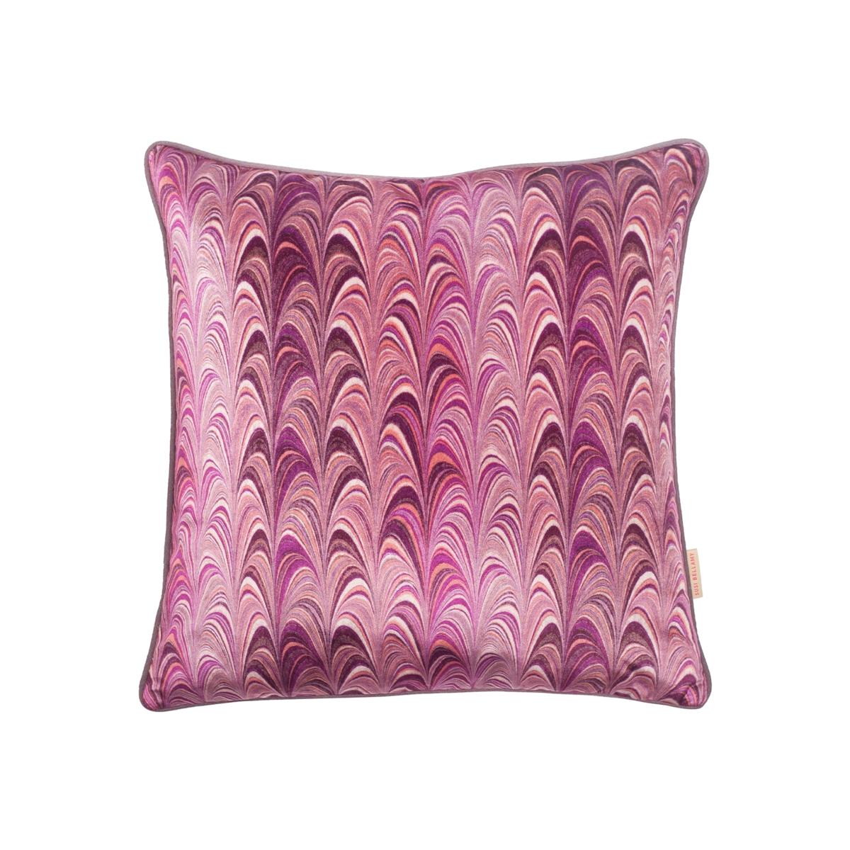Black / Pink / Purple Orchid Fine Comb Velvet Cushion Susi Bellamy – image 1