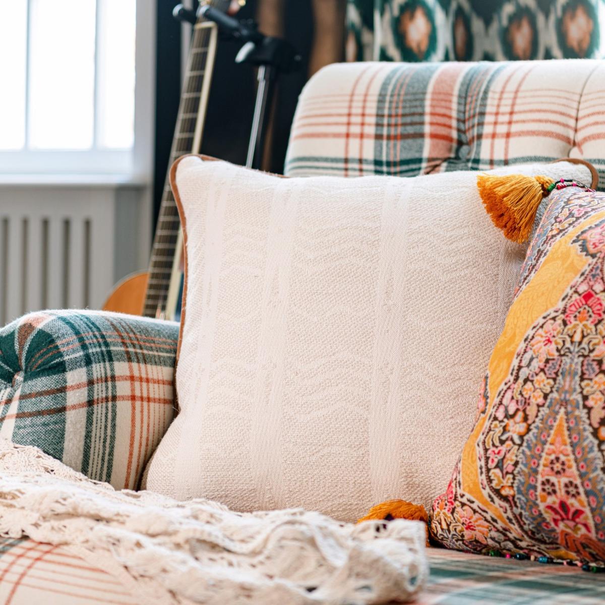 White Lake Jacquard Square Cushion By Mindthegap – image 2