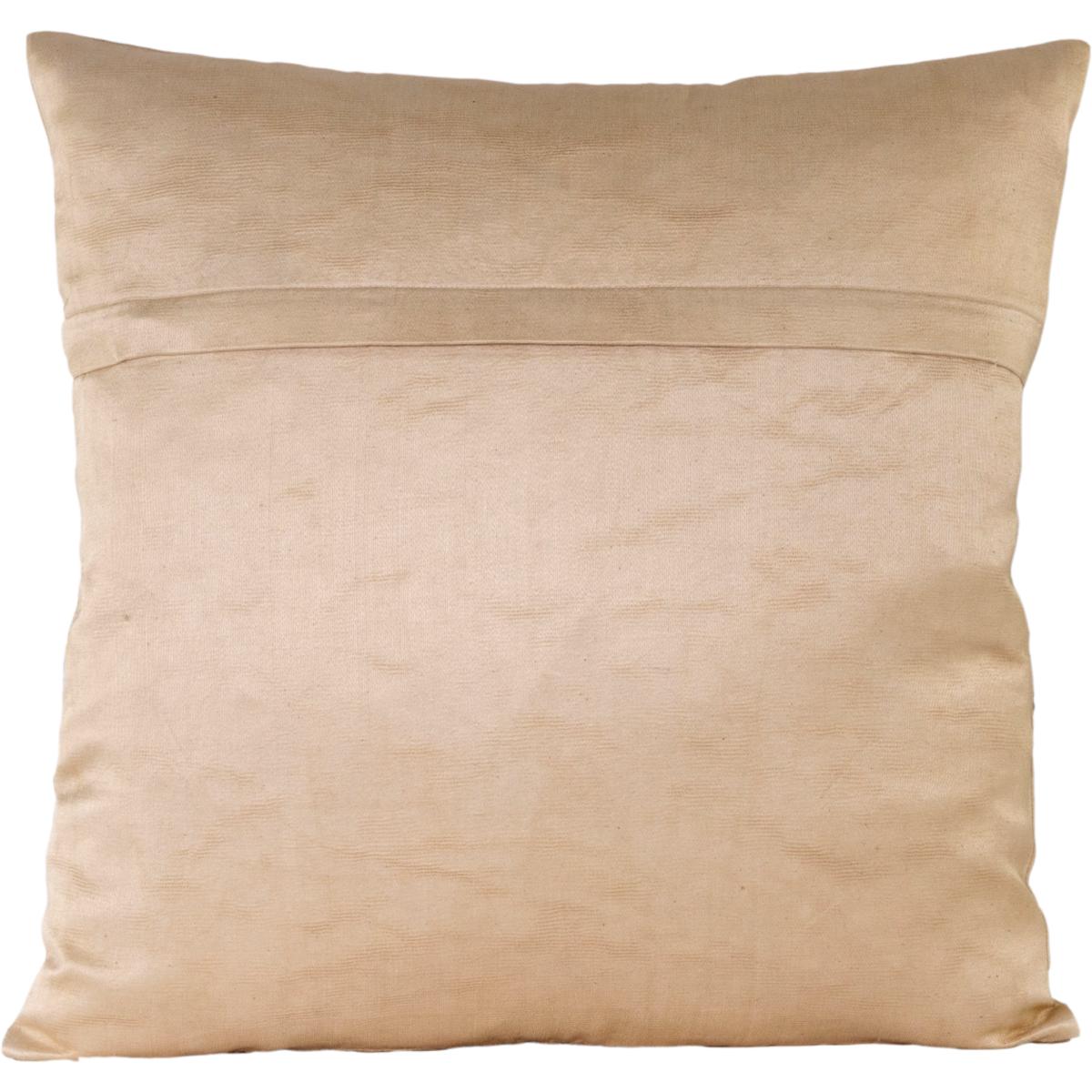 Hand-Embroidered Silk Cushion - Blue Floral Medallion One Size Anor Living – image 3