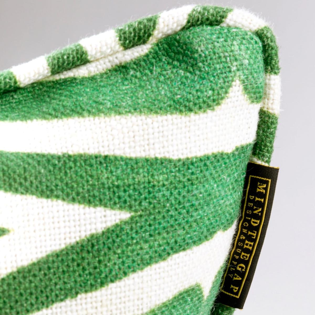 Green / White Riverside Linen Rectangle Cushion By Mindthegap – image 4
