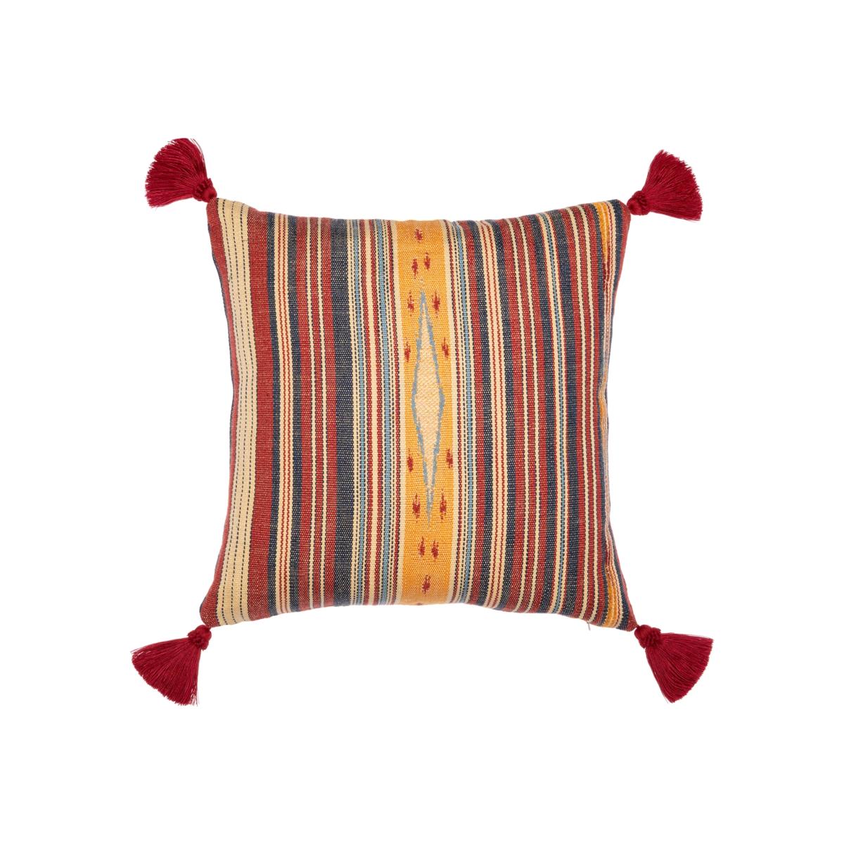 Red / Neutrals / Blue Neyshabour Square Cushion By Mindthegap – image 1