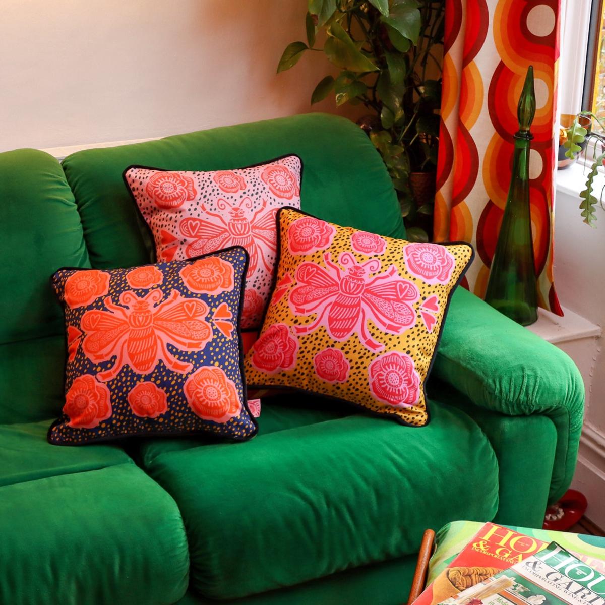 Bee Cushion - Blue One Size The Neighbourhood Threat – image 3