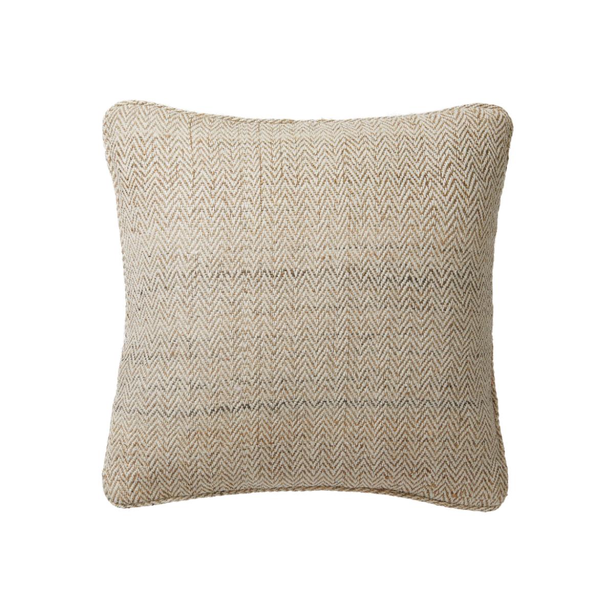 Neutrals Herringbone Hemp Cushion One Size Fameed Khalique Ltd – image 1