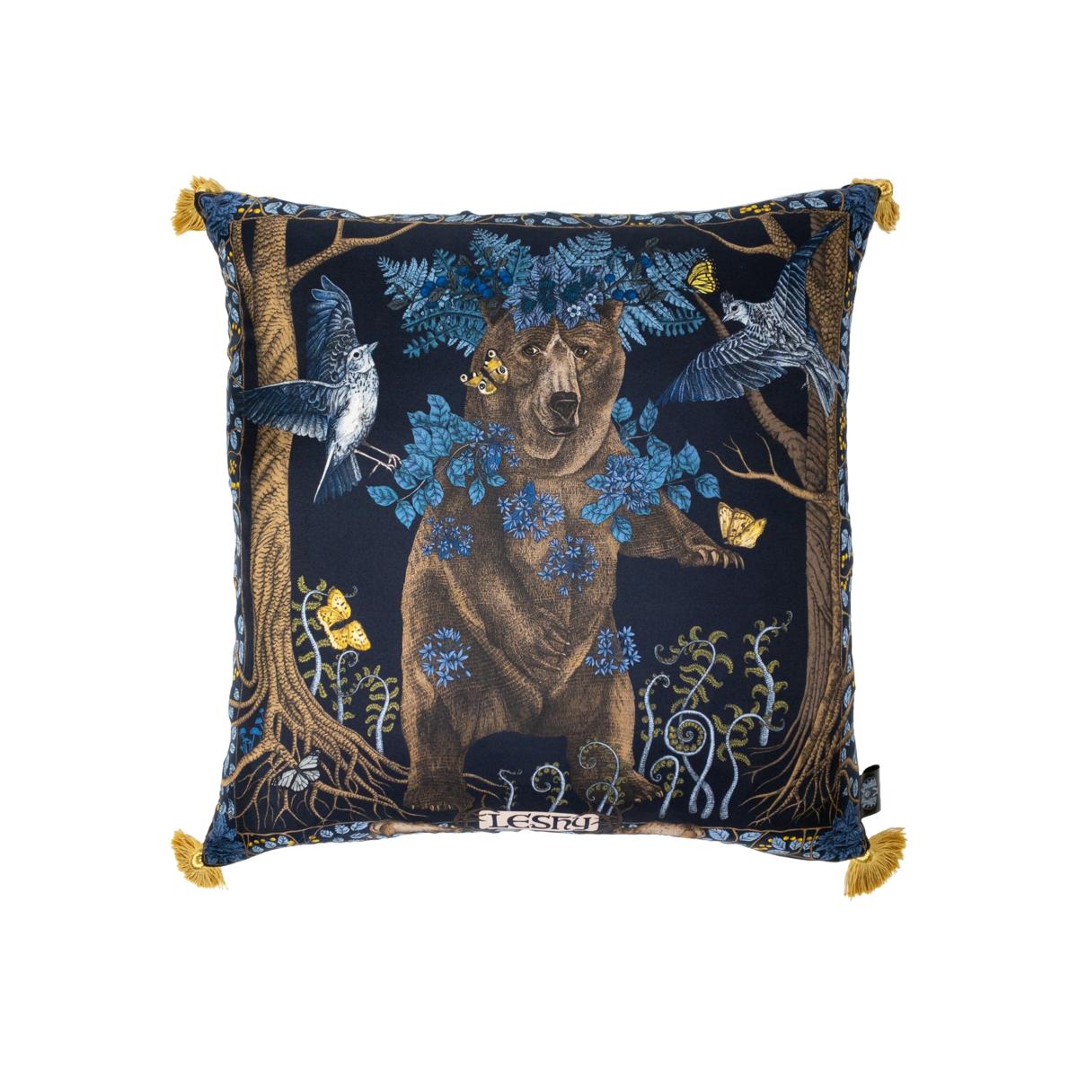 Silk Cushion Leshy Navy Blue Ilona Tambor – image 1