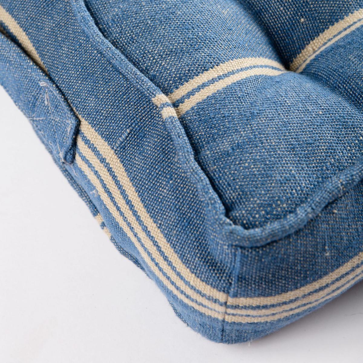 Neutrals / Blue Katalin Stripe Linen Chair Cushion By Mindthegap – image 4