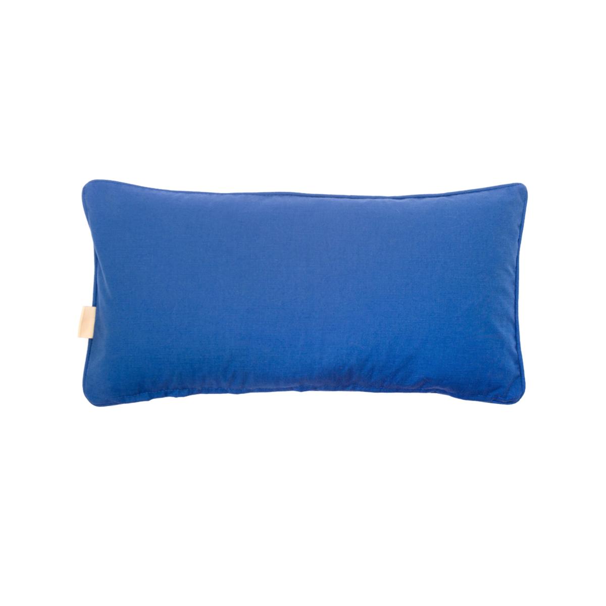 Blue / Red / Neutrals Blue Cosmos Oblong Velvet Cushion Susi Bellamy – image 3