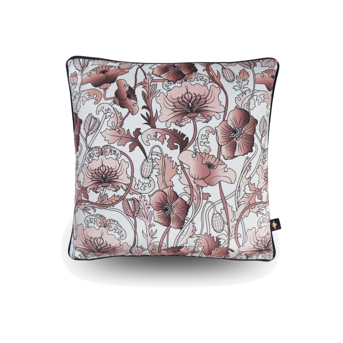 White / Pink / Purple Opium Blush Winter Velvet Cushion The Curious Department – image 1
