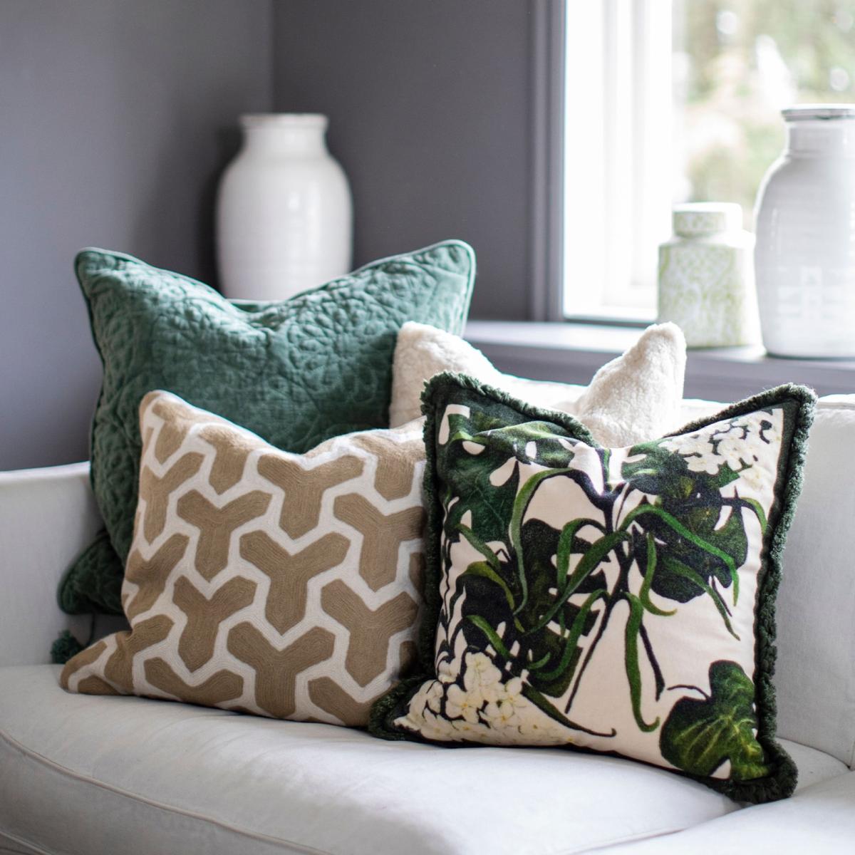 Neutrals "Nishat" Embroidered Cushion One Size Tirillm – image 2