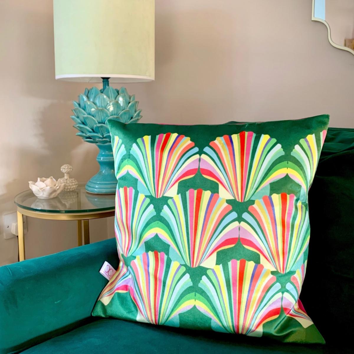 Rainbow Shell Velvet Cushion Chloe Croft London Limited – image 2