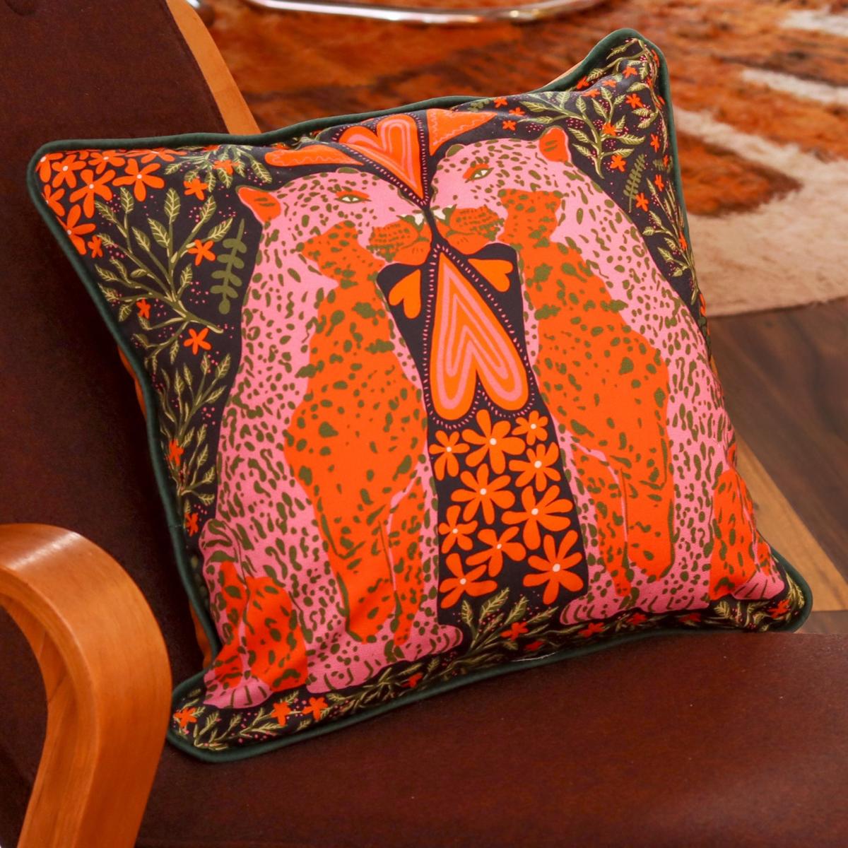 Green Leopard Lovers Cushion One Size The Neighbourhood Threat – image 3