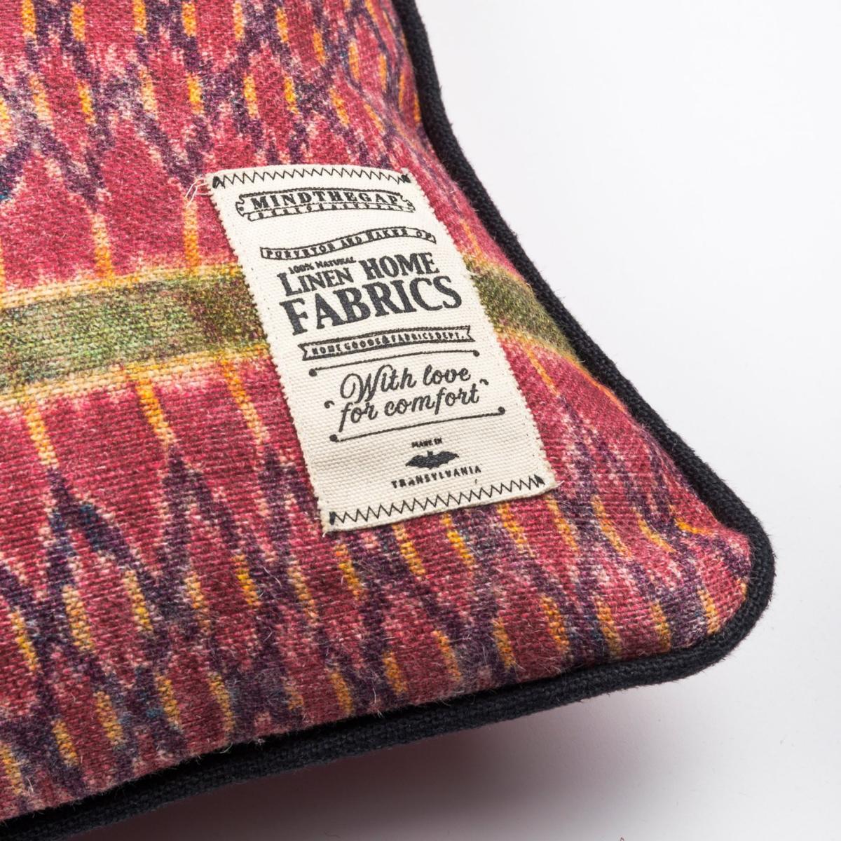 Gold / Green / Red Lakai Linen Cushion By Mindthegap – image 3