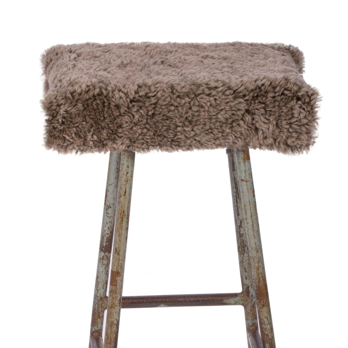 Brown Sheepskin Curly Seatpad Square Taupe Owen Barry – image 2