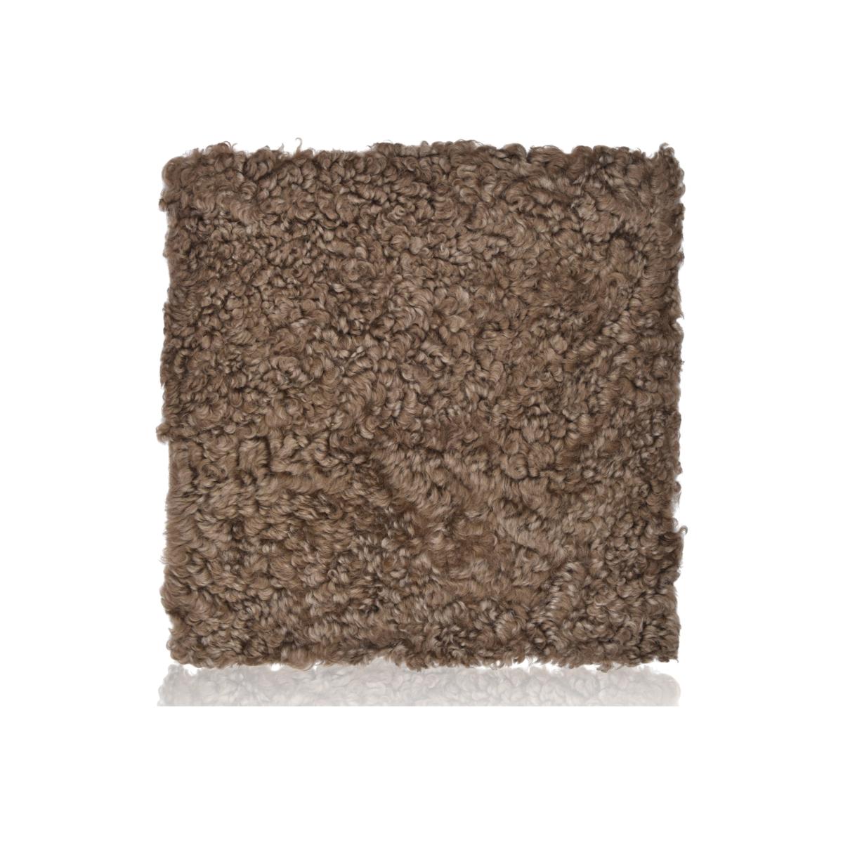 Brown Sheepskin Curly Seatpad Square Taupe Owen Barry – image 1