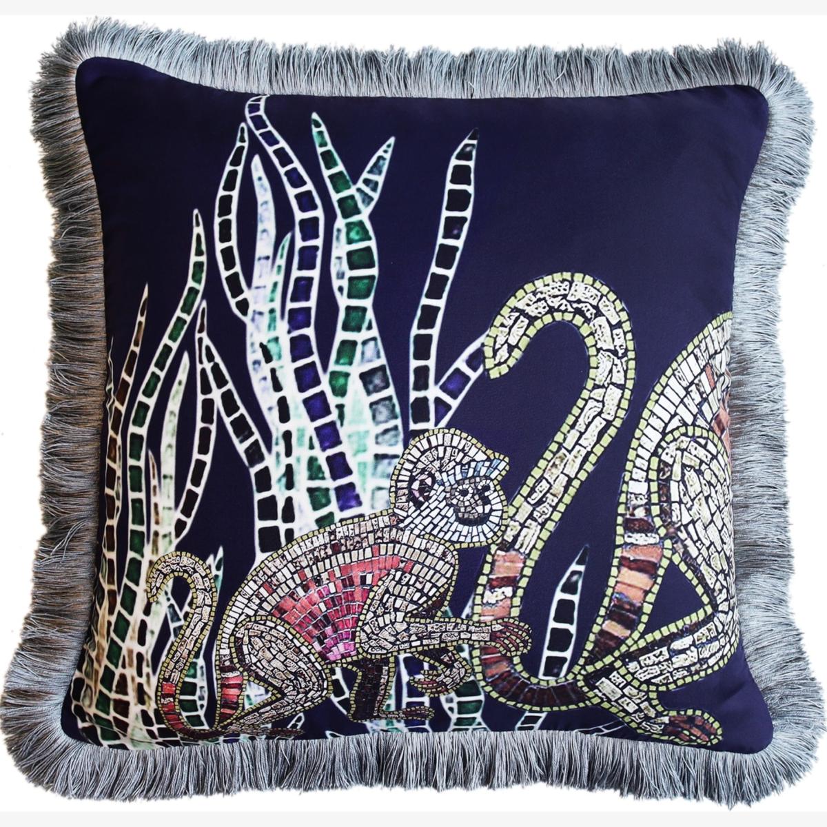 Baby And Mother Monkey Cushion - Navy Cassandra Hone – image 1