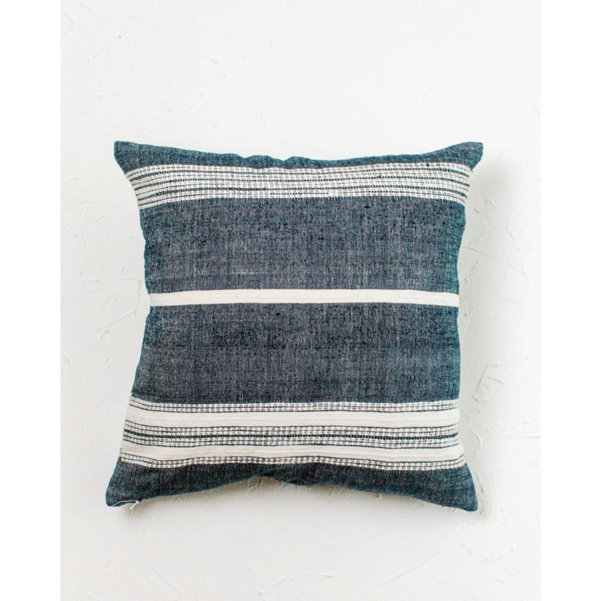 Blue / White Aden Throw Pillow Navy With Natural One Size Acacia Creations – image 3