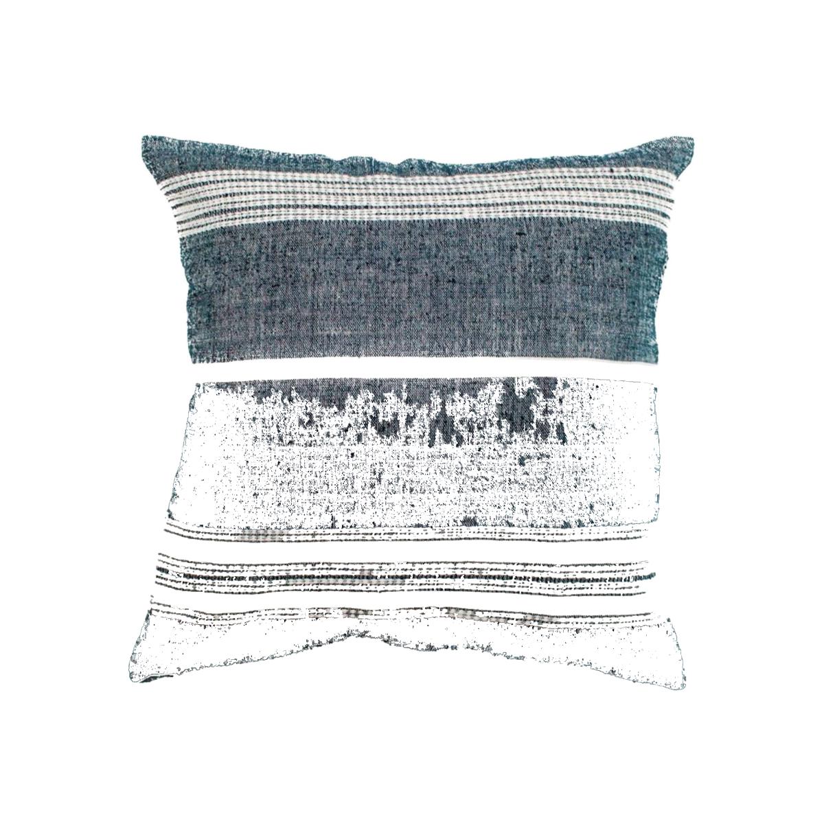Blue / White Aden Throw Pillow Navy With Natural One Size Acacia Creations – image 1