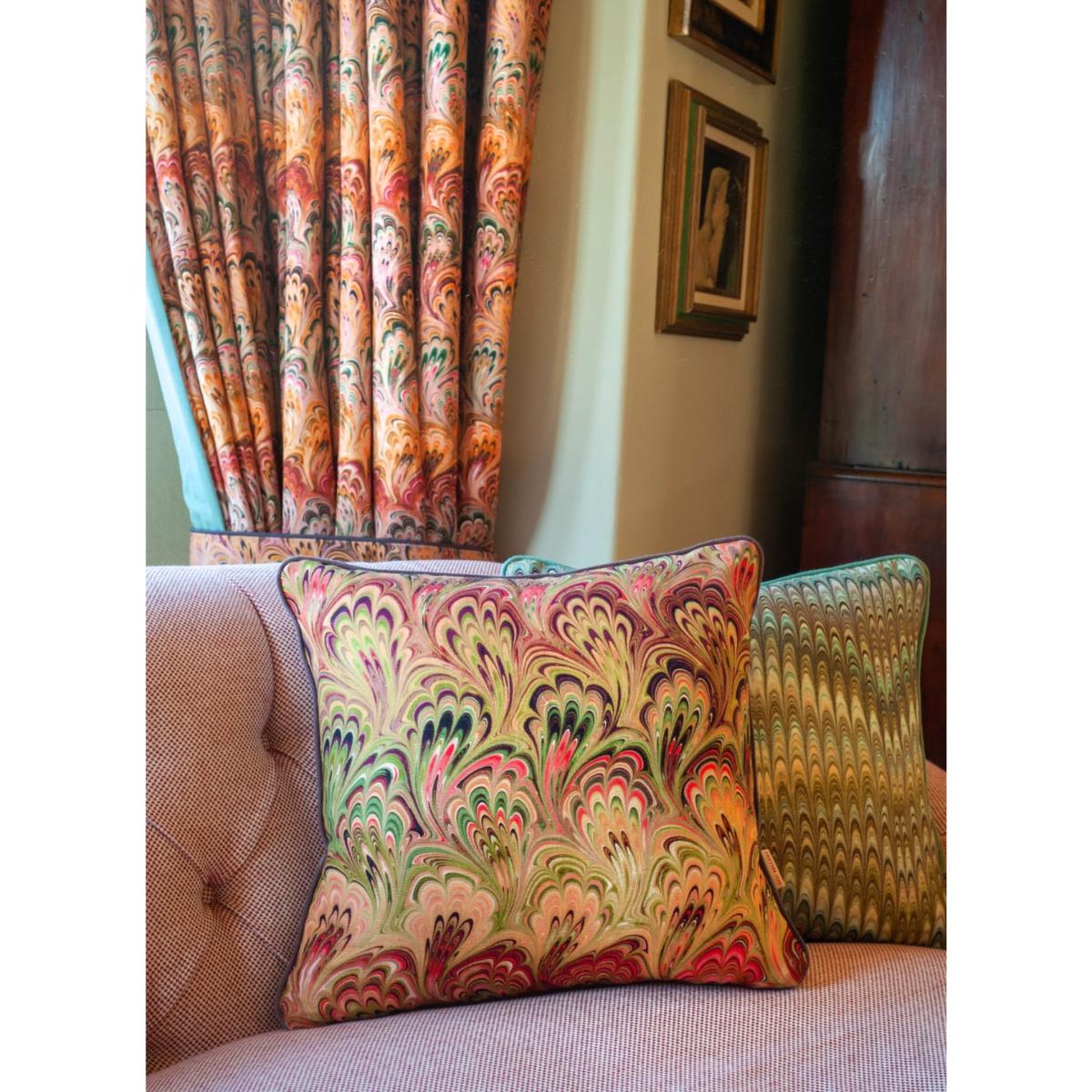 Pink / Purple / Neutrals Pastel Bouquet Linen Cushion One Size Susi Bellamy – image 2