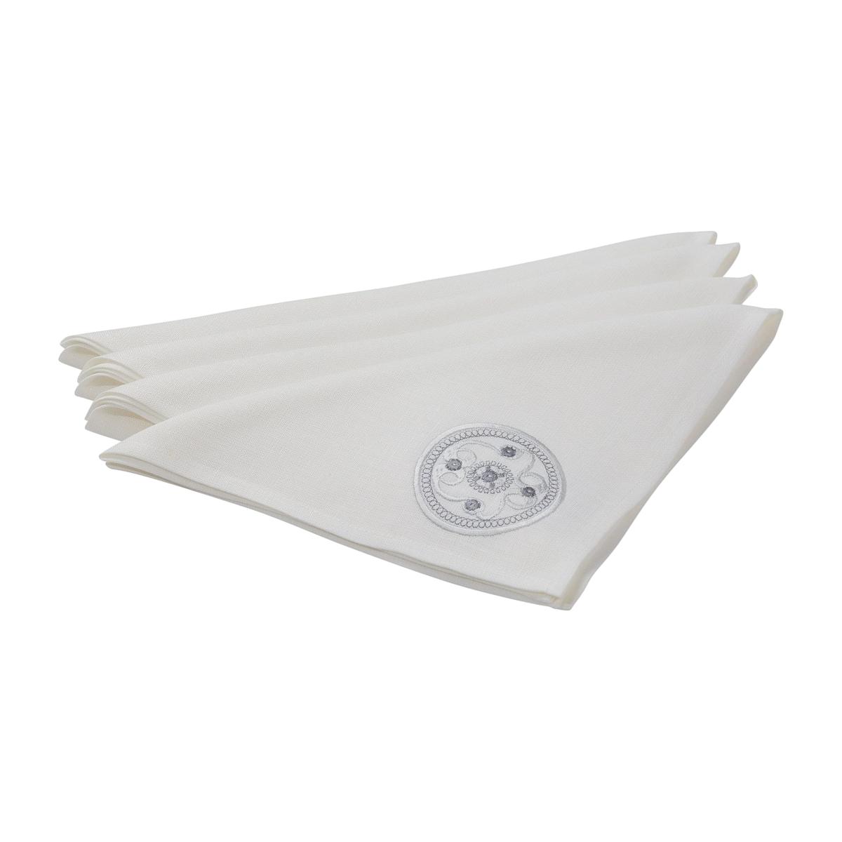 White Shield Napkins Cream Irish Linen House