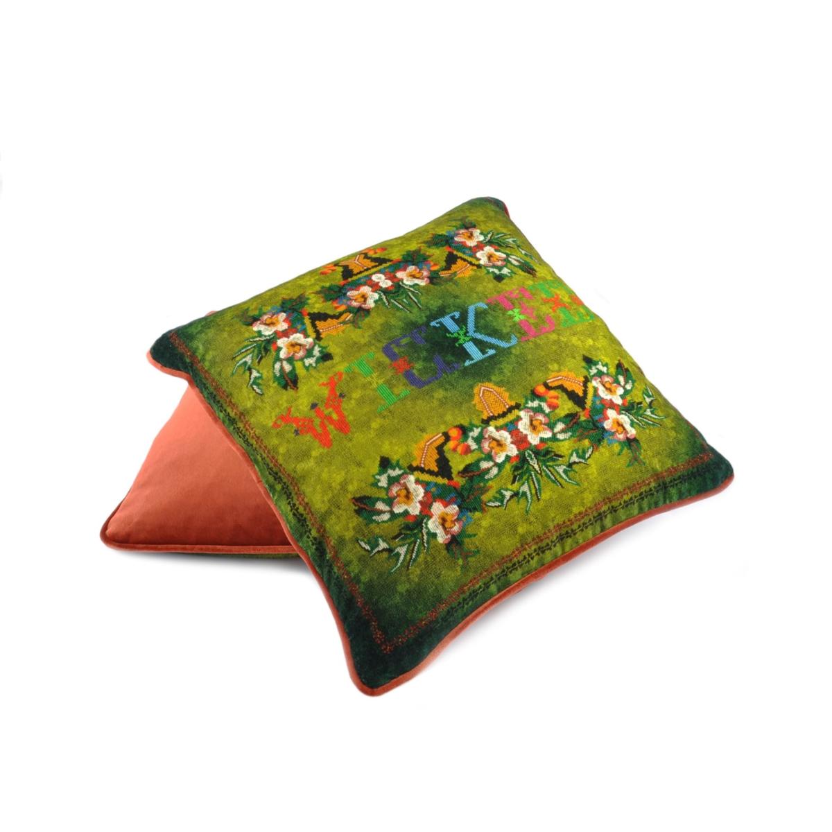 Green Wicked Velvet Cushion David Watson – image 4