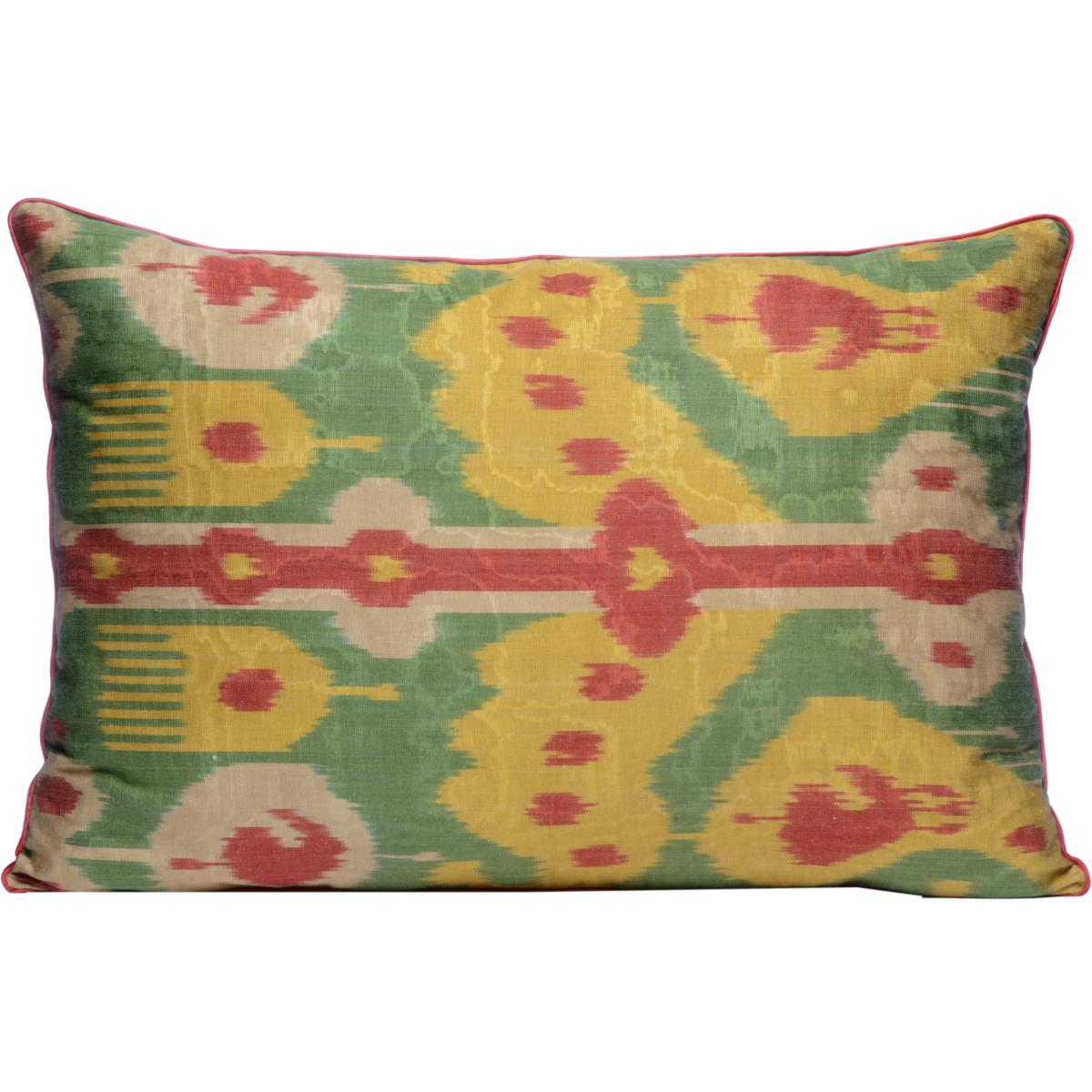 Hand-Woven Reversible Silk Ikat Cushion - Multicoloured Horn & Earring Pattern Anor Living – image 7