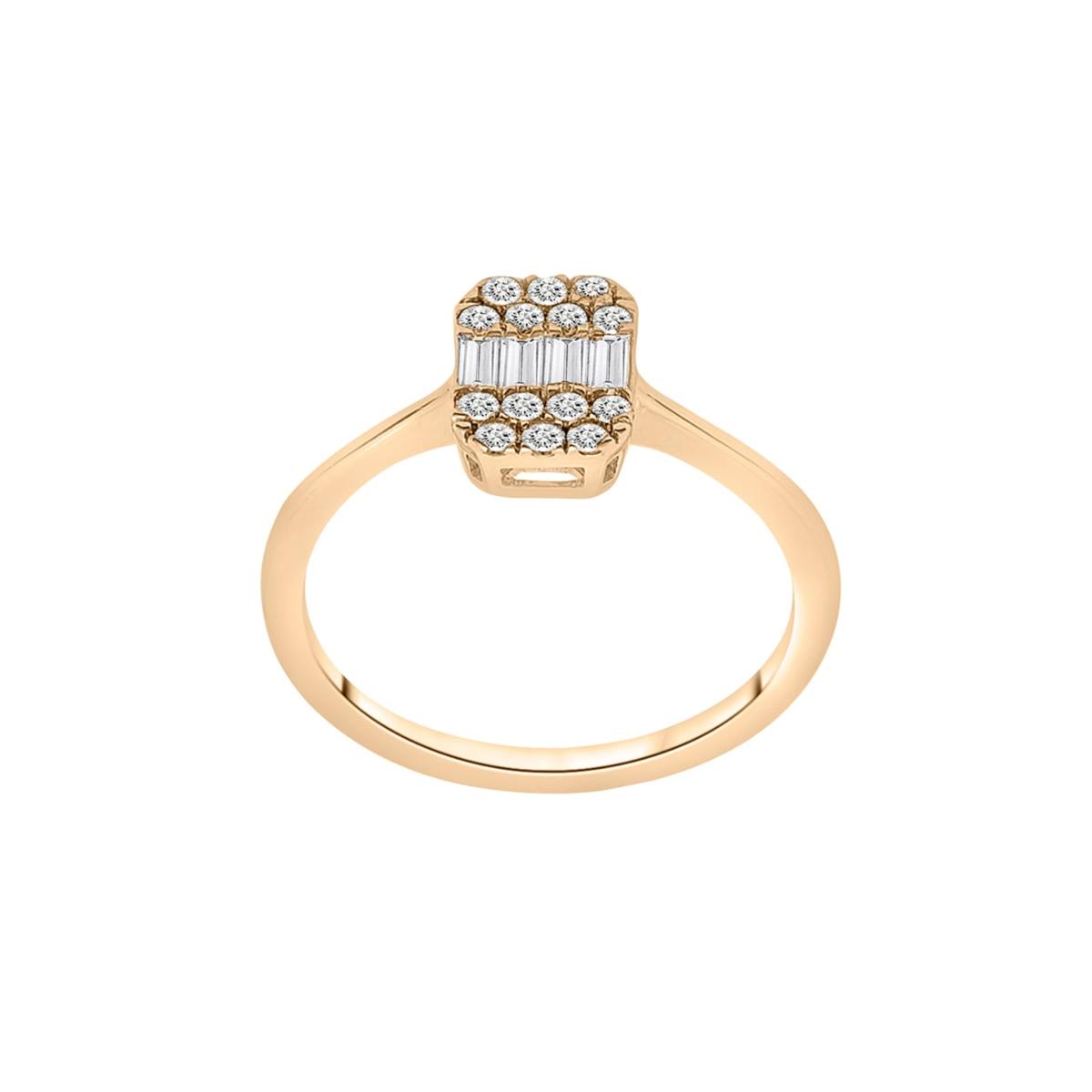 Women's White / Yellow / Orange Diamond Cushion Ring In Gold | Miki & Jane – image 4