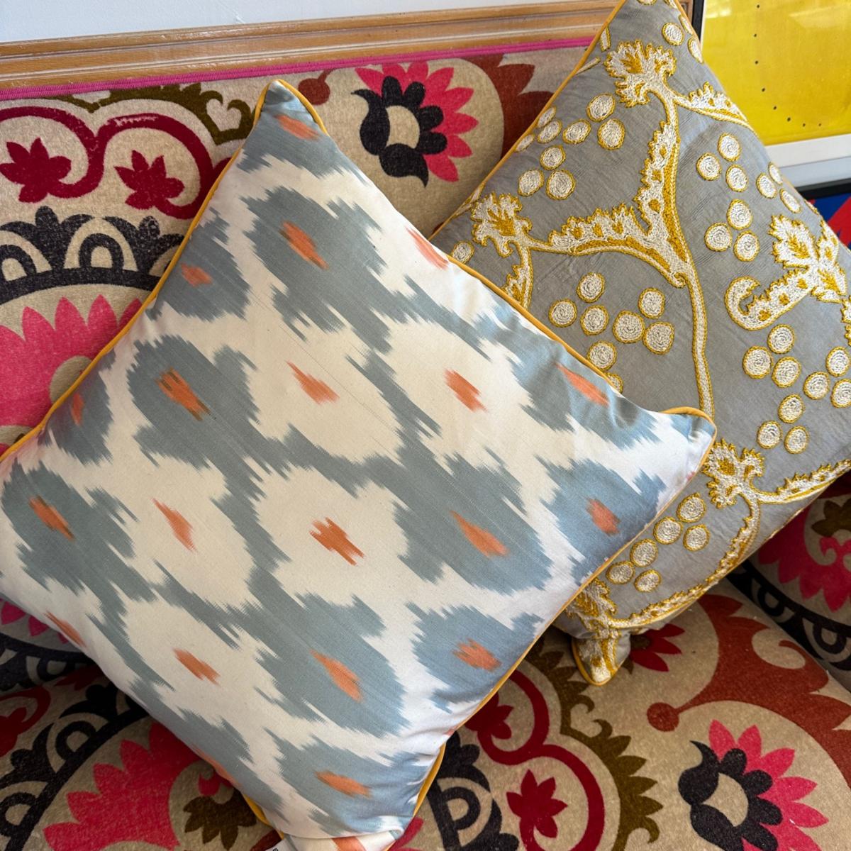 Yellow / Orange / Grey Suzani Cushion Punica – image 2
