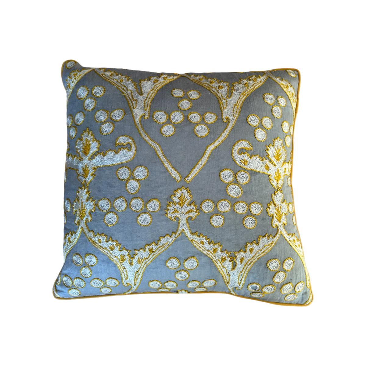 Yellow / Orange / Grey Suzani Cushion Punica – image 1