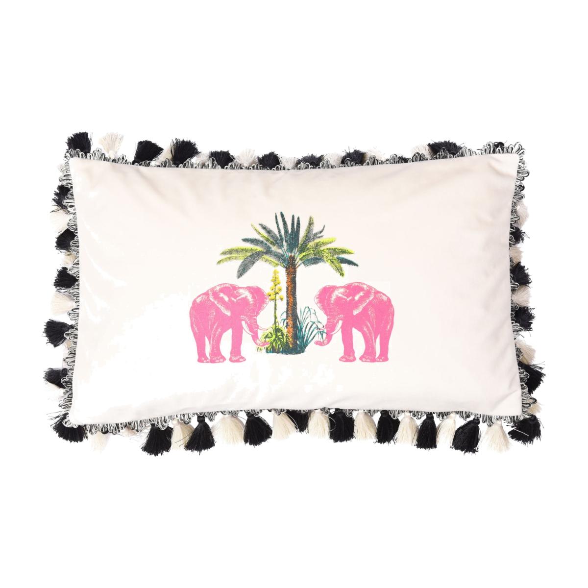 White Malabar Velvet Cushion Bivain