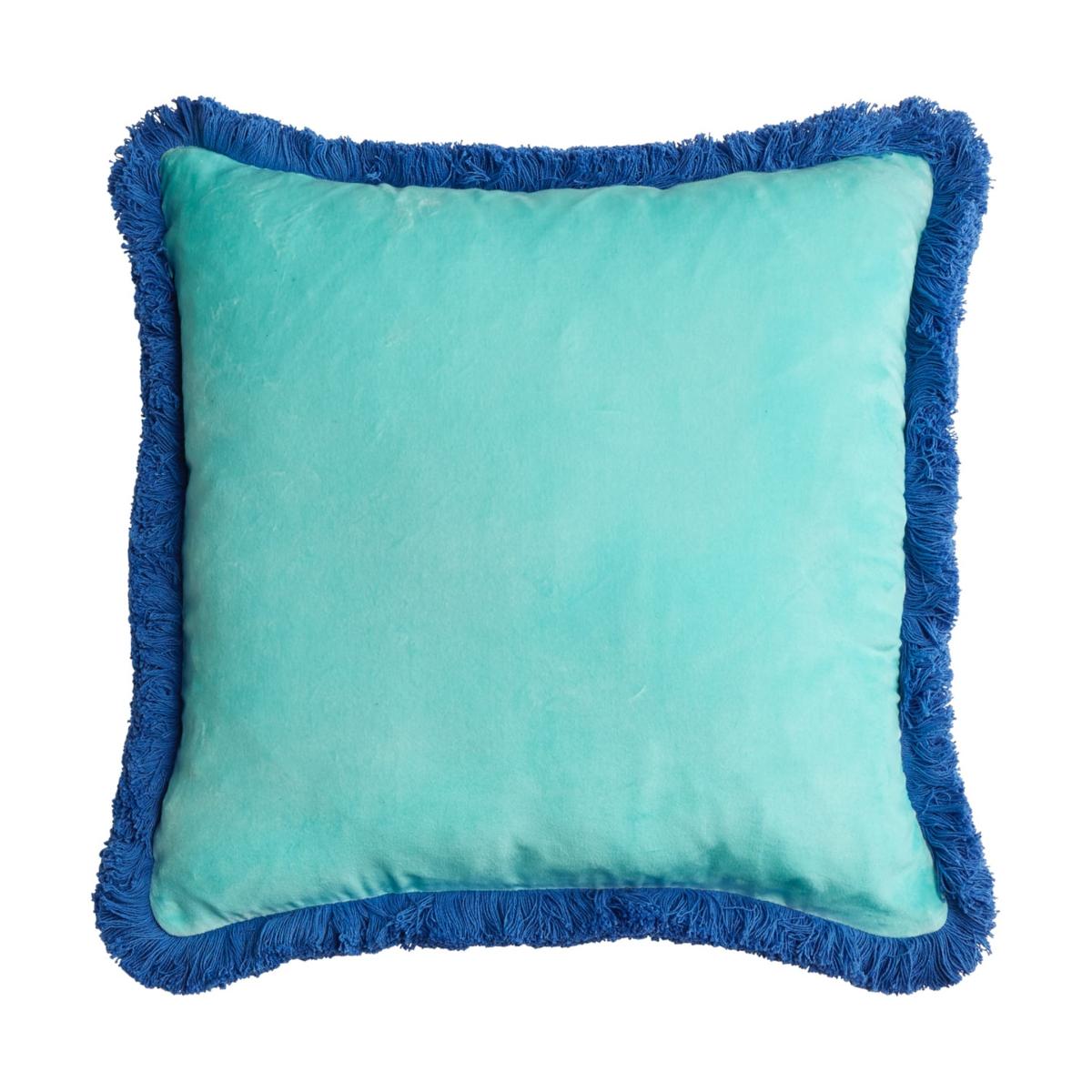Velvet Printed Reversible Cushion Isla Geo/Aqua Maison Splendid – image 4