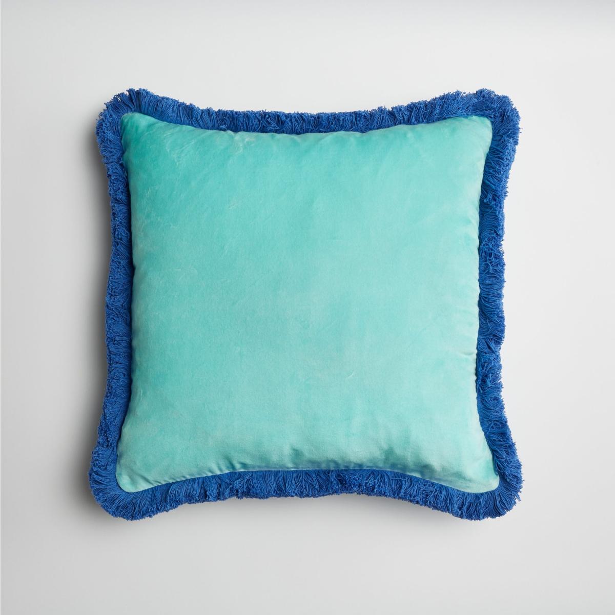 Velvet Printed Reversible Cushion Isla Geo/Aqua Maison Splendid – image 6