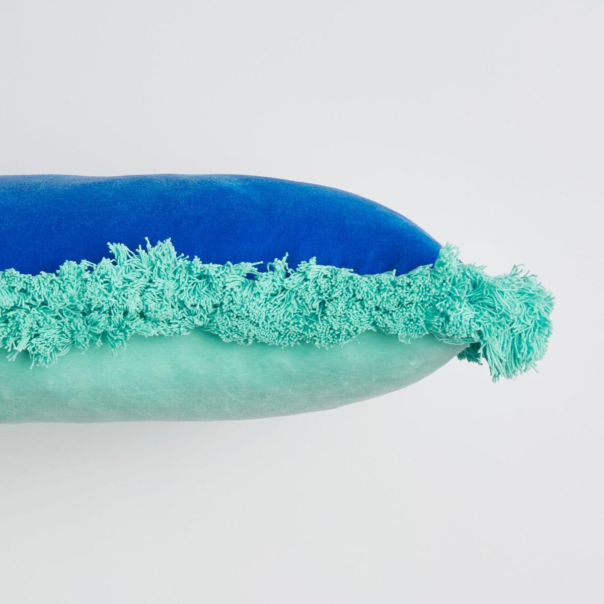 Blue Contrast Velvet Cushion Maison Splendid – image 2