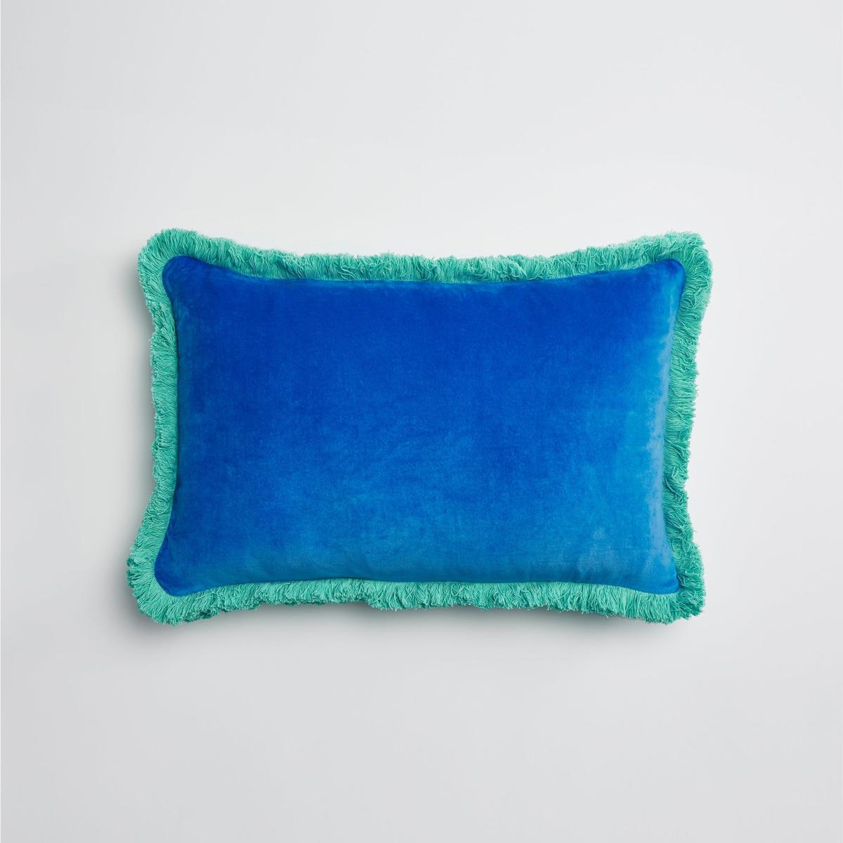 Blue Contrast Velvet Cushion Maison Splendid – image 5