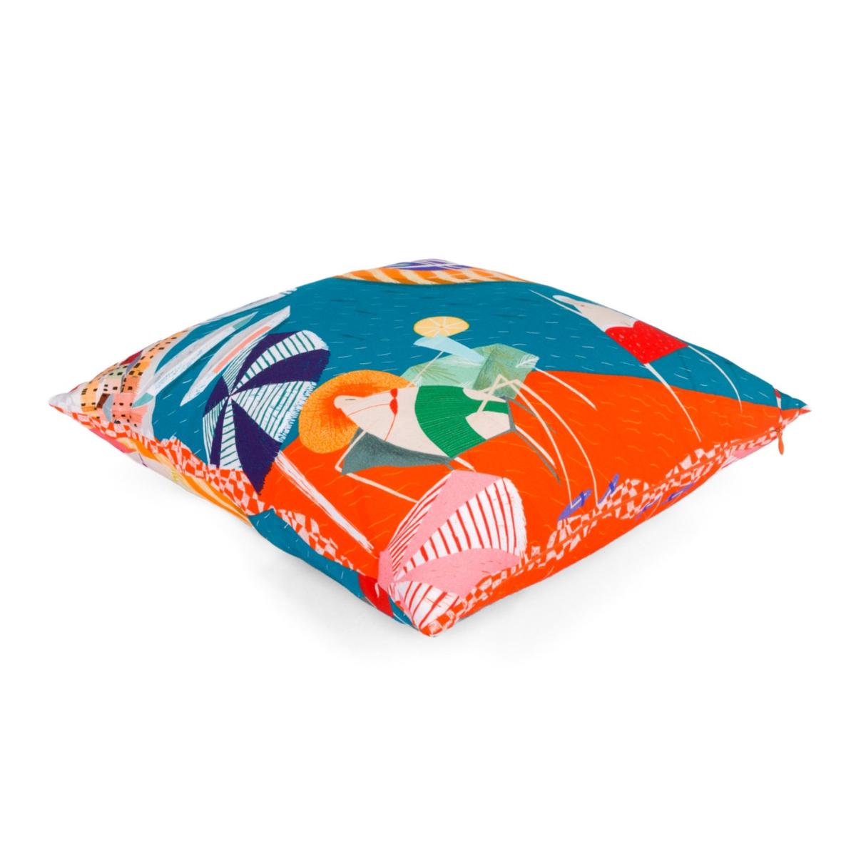 Yellow / Orange Amalfi Coast Cotton Cushion Set One Size Un Poco – image 2