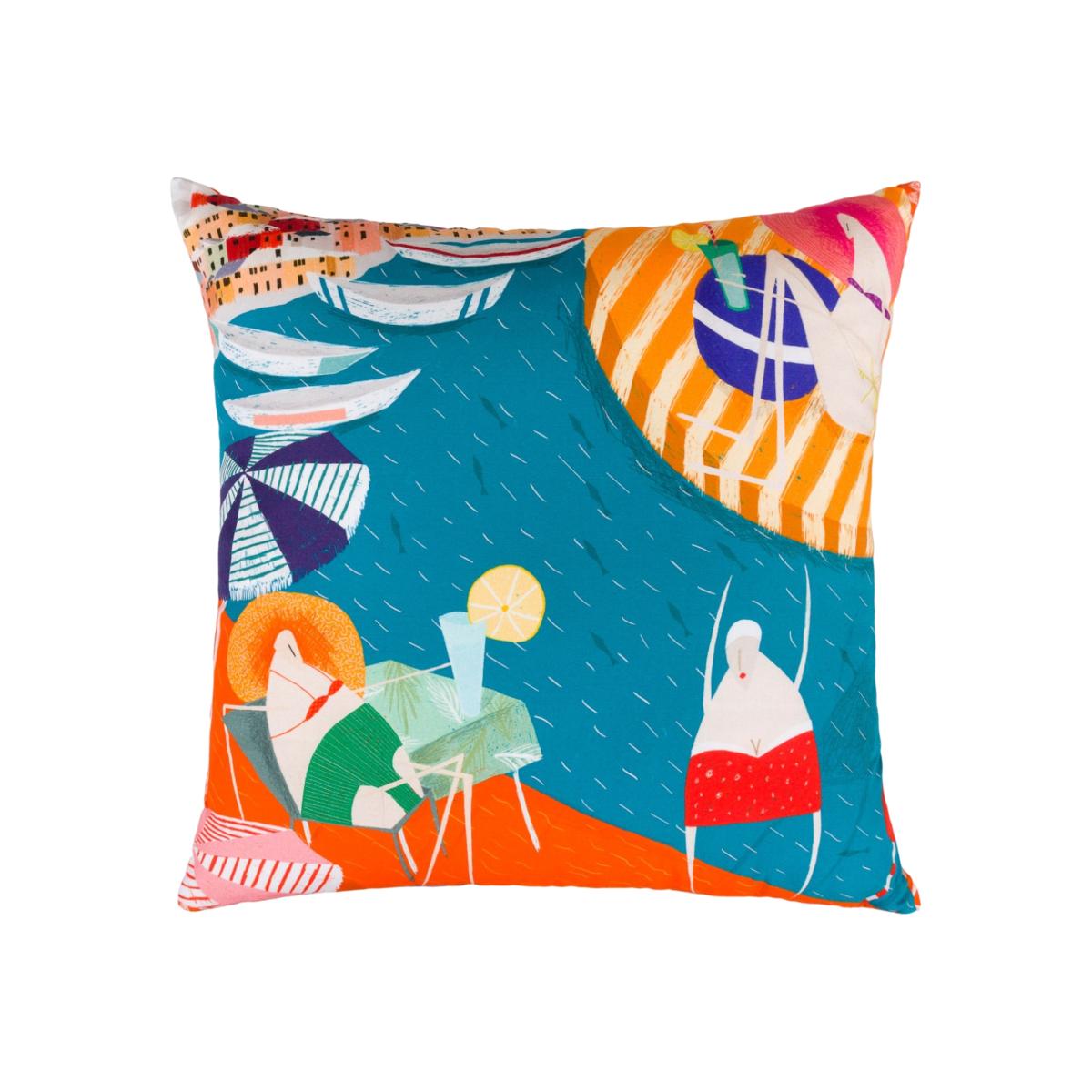 Yellow / Orange Amalfi Coast Cotton Cushion Set One Size Un Poco – image 1