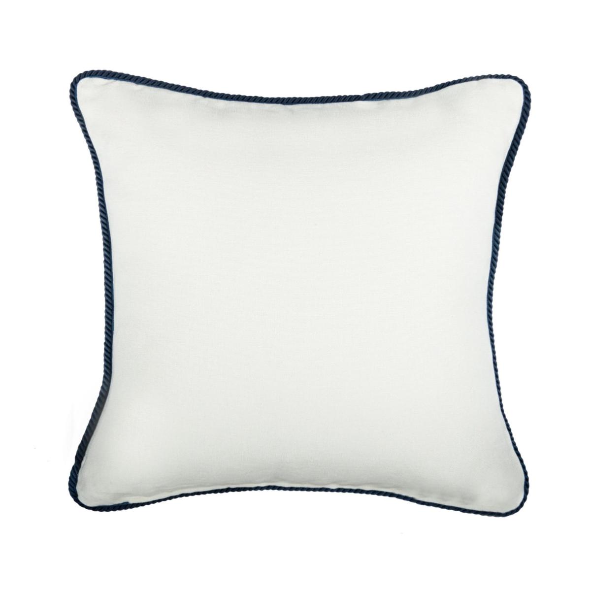 Gold / Blue / White Mtg Yachting Club Linen Embroidered Cushion By Mindthegap – image 2