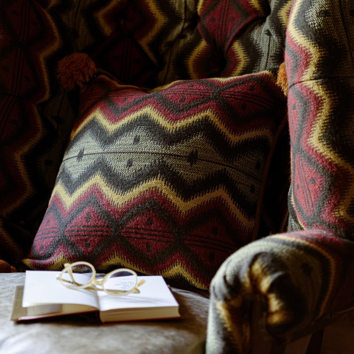 Red / Green / Black Pyramidenspitze Square Cushion By Mindthegap – image 2
