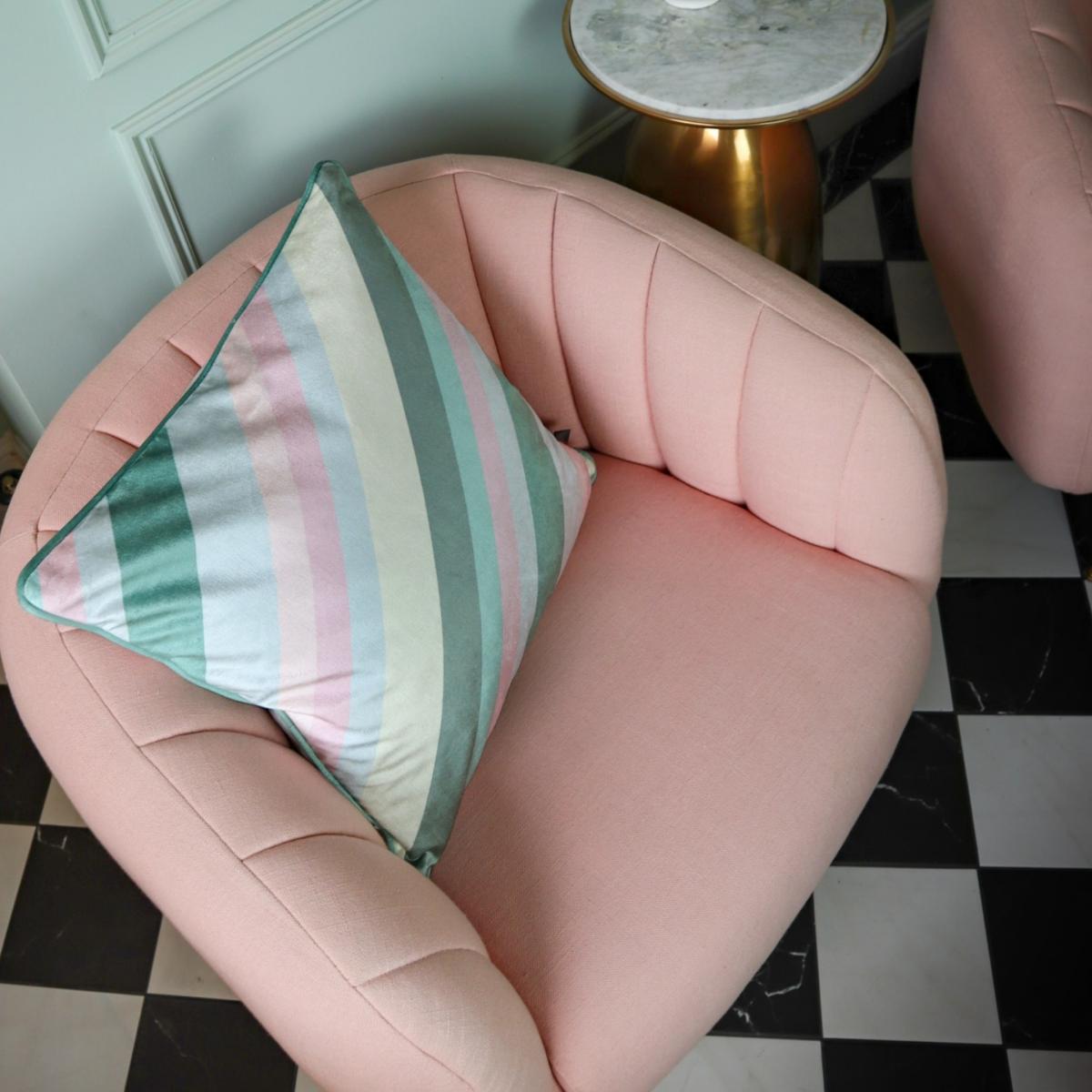 Green / Blue / Pink Liberatzion Tourmaline Velvet Cushion The Curious Department – image 4