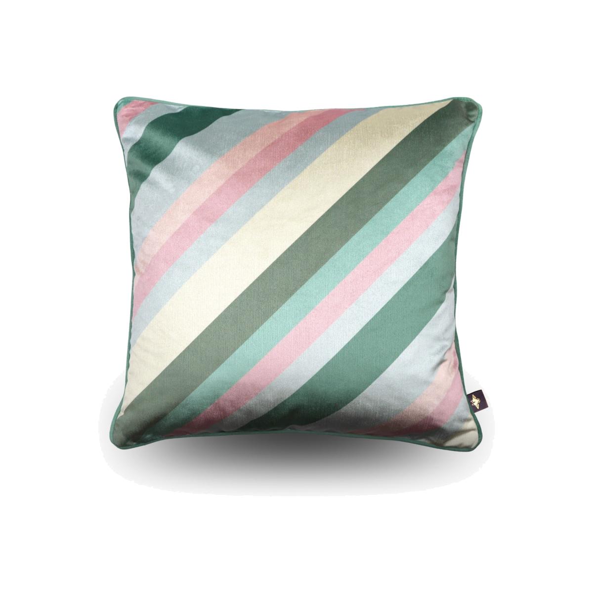 Green / Blue / Pink Liberatzion Tourmaline Velvet Cushion The Curious Department – image 1