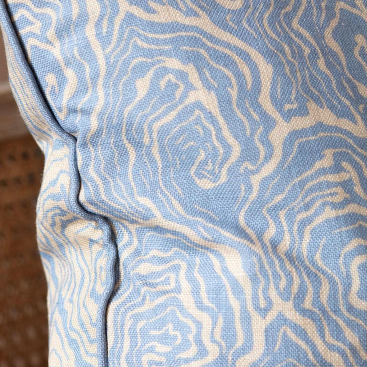 Blue / Neutrals Oysters Cushion In Blue Foam Print~Sisters – image 5