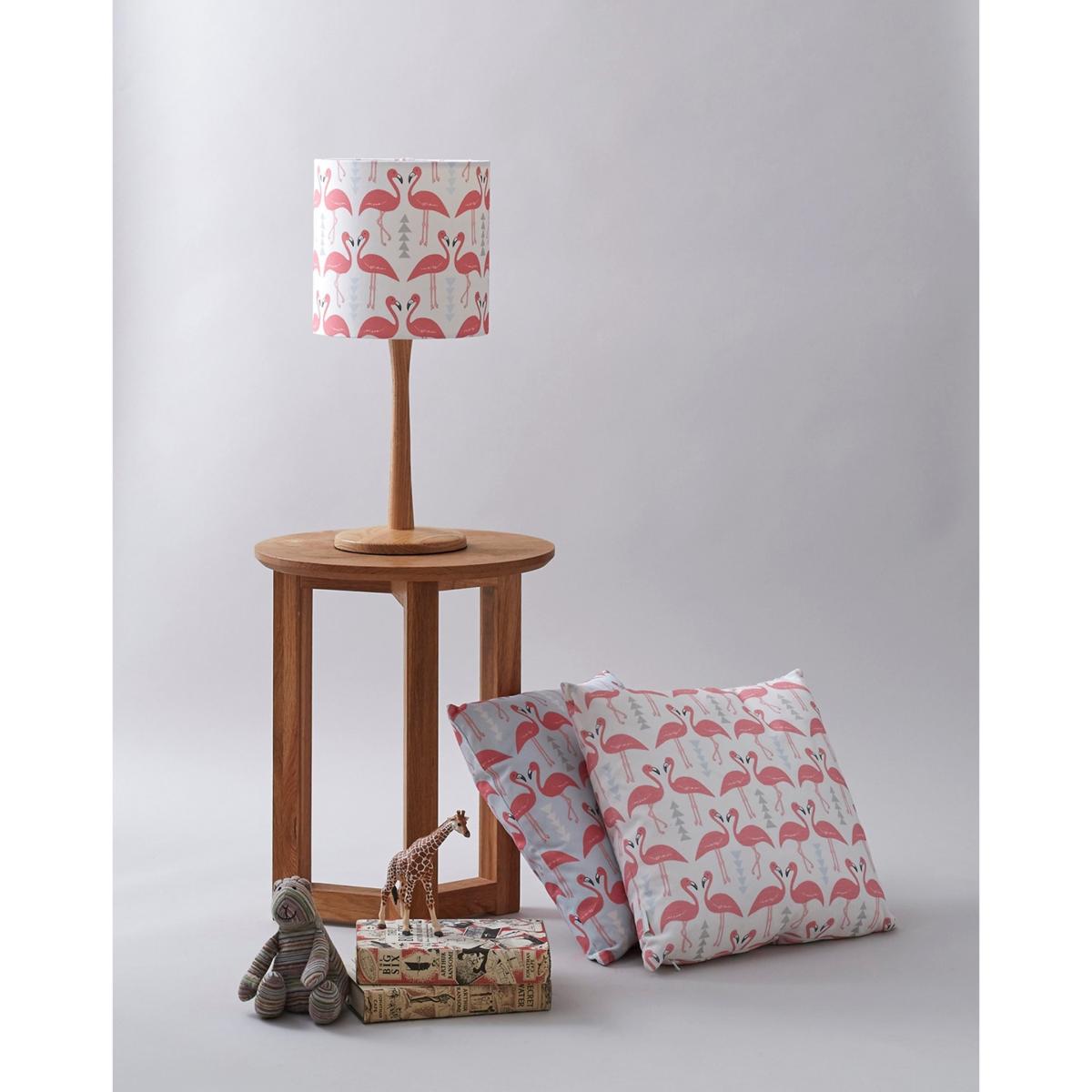 Grey / Pink / Purple Flamingo Flourish Cushion White Rosa & Clara Designs – image 3