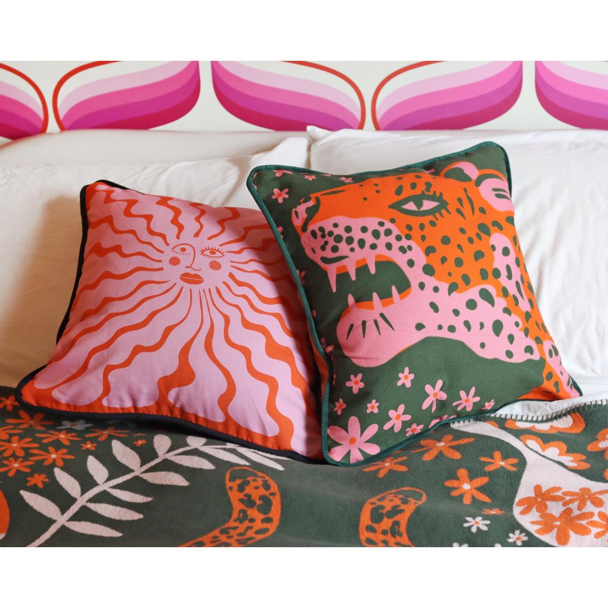 Wavy Sunshine Cushion - Orange/ Pink Small The Neighbourhood Threat – image 2